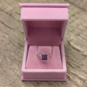 NWT 925 Silver and Genuine Amethyst Gemstone Ring size 6